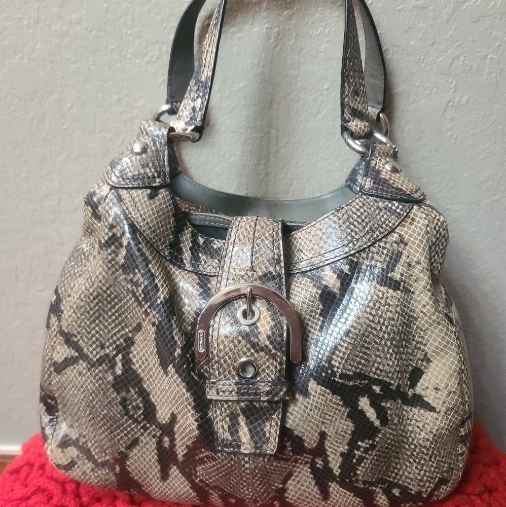 Coach snake print handbag